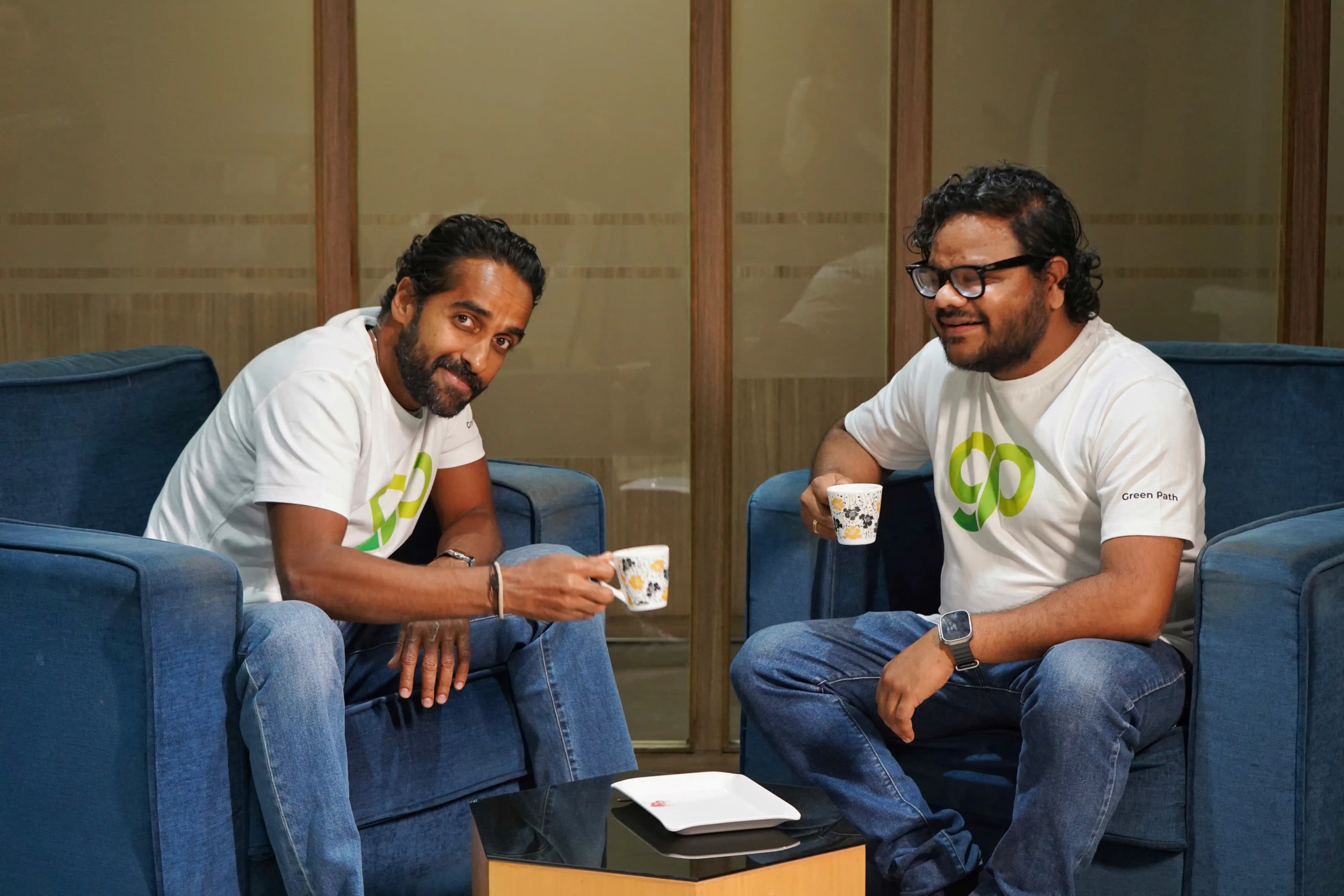 Satyen Chokshi and Nishant Trivedi in the Ahmedabad office